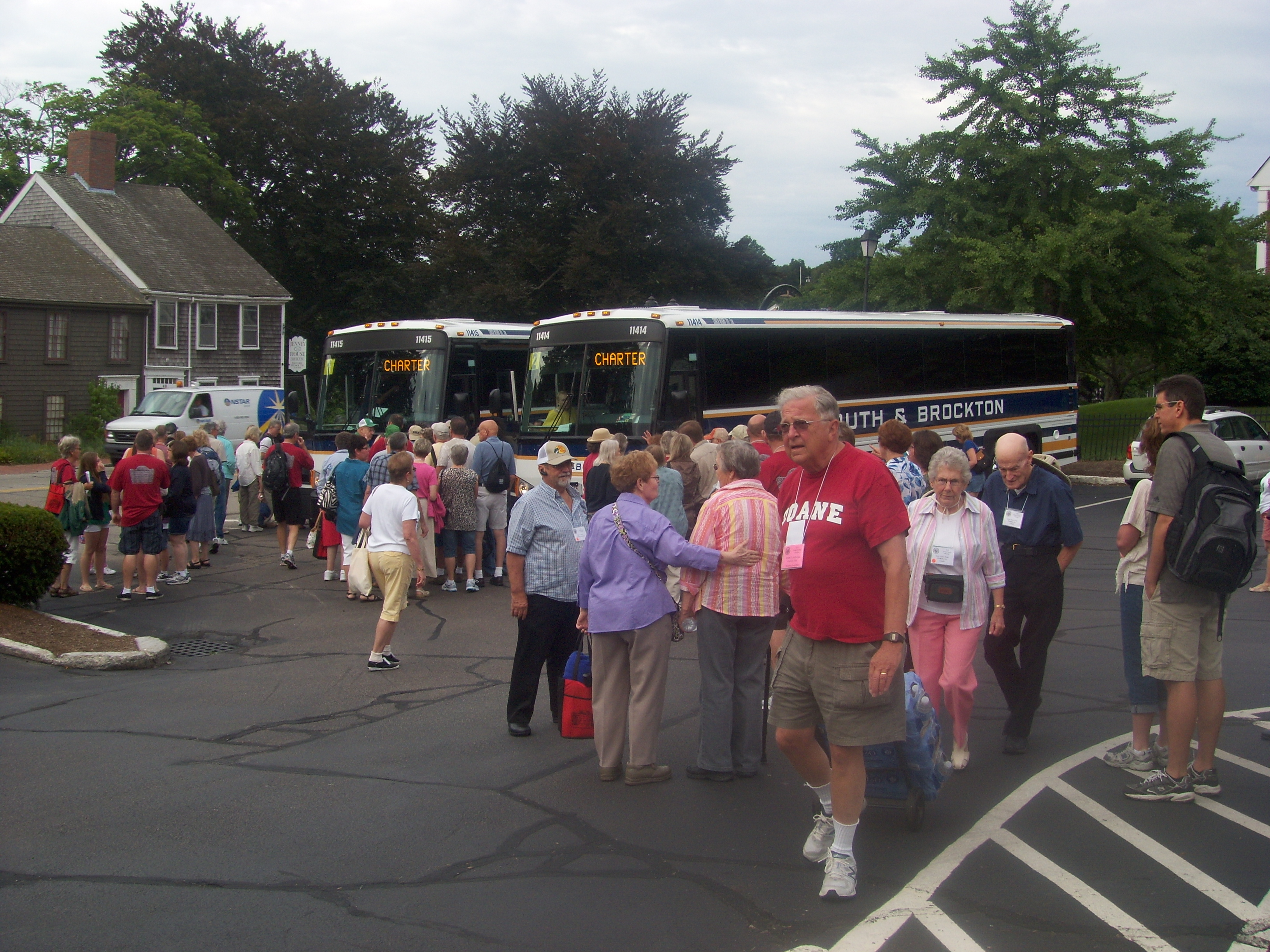 Boarding the busses for trip to Provincetown